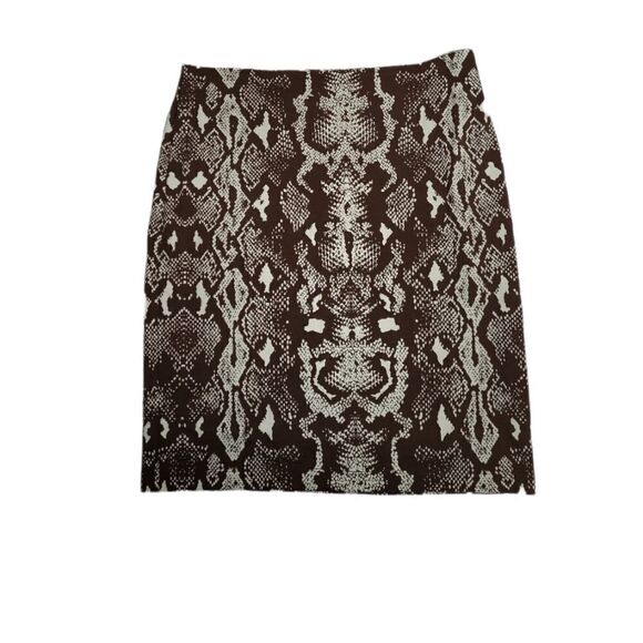 J MCLAUGHLIN skirt brown snakeskin print stretch pencil 2 - Picture 1 of 7